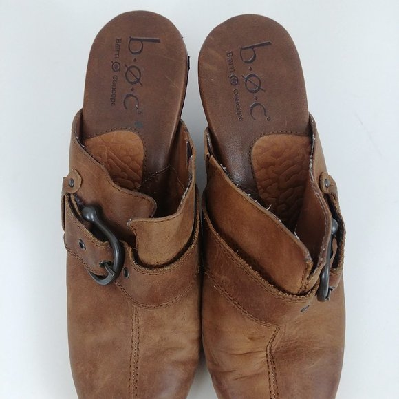 Born Concept Womens Brown Leather Mule Clogs Sz 9 - Picture 2 of 8